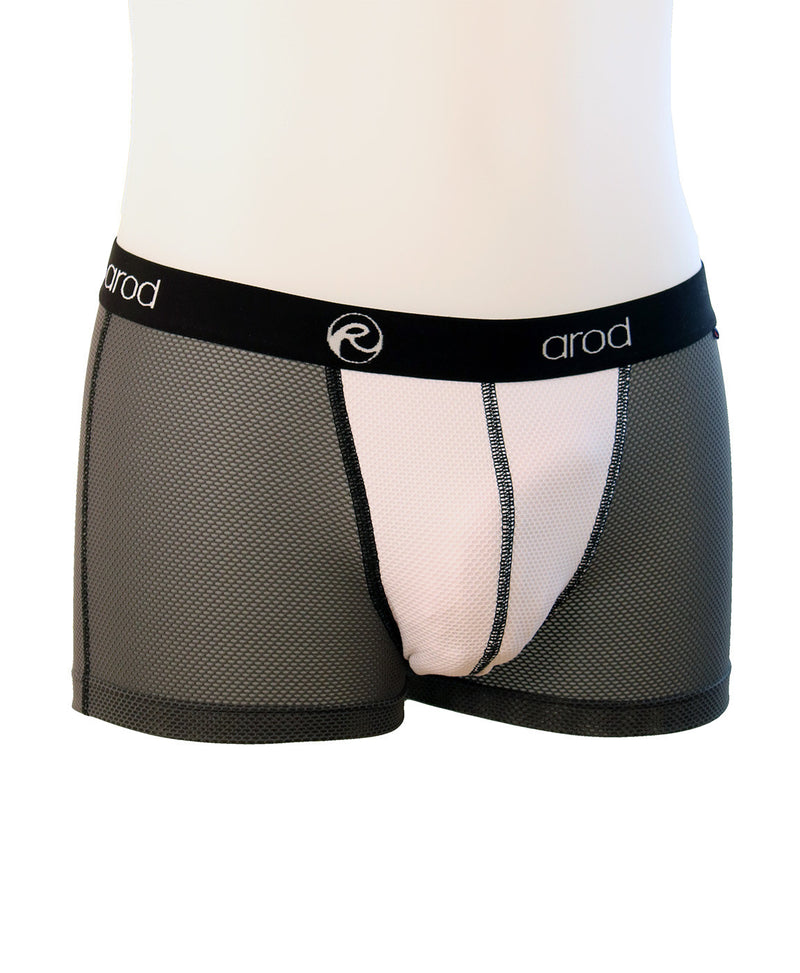 boxer homme coutures plates ZIGGY graphite 3D coquille Blanc 3D