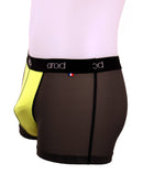 MEN'S BREATHABLE BOXER FLAT STITCHING ZIGGY GRAPHITE 3D - FLUO YELLOW