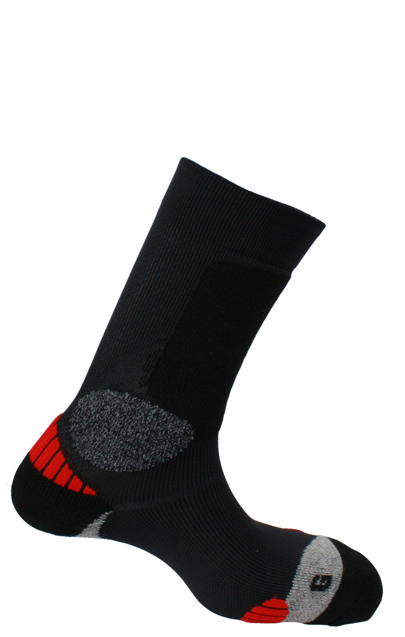 chaussettes anti-ampoules jarrettes ATREK noir / rouge