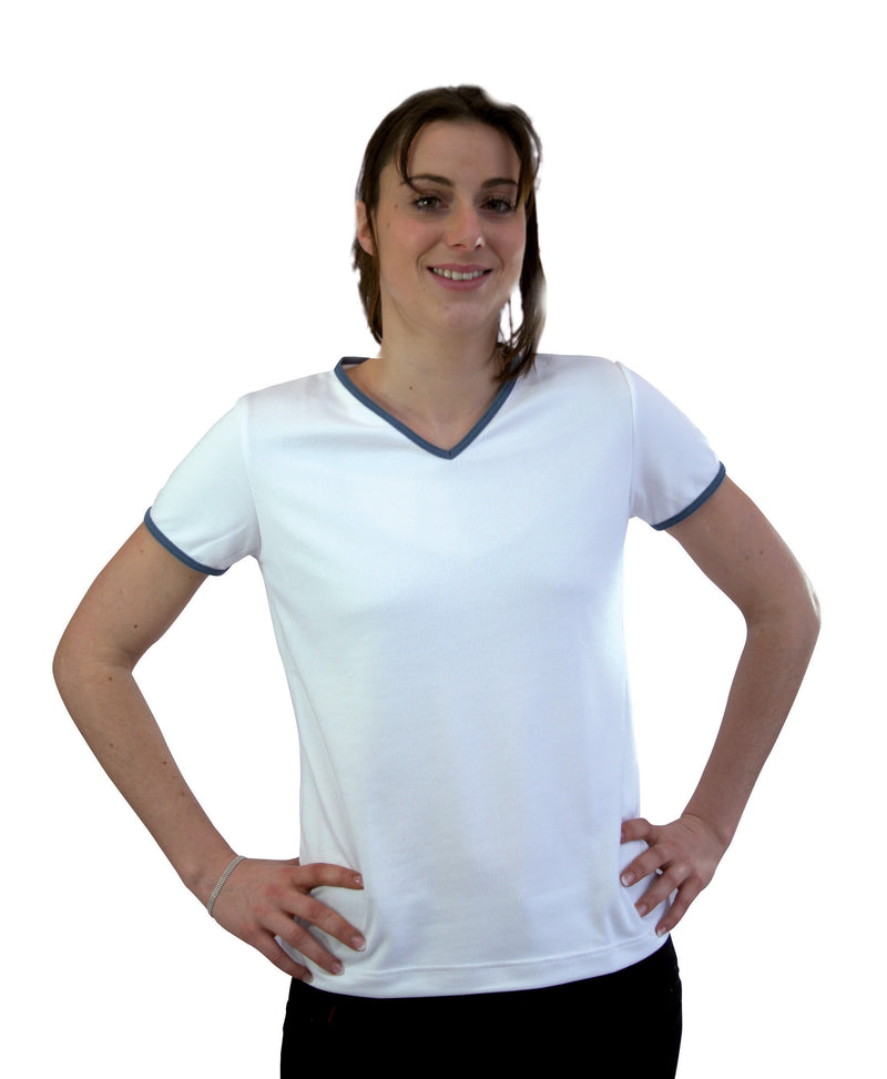 t-shirt femme manches courtes WOODY blanc
