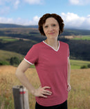 t-shirt femme manches courtes WOODY vieux rose