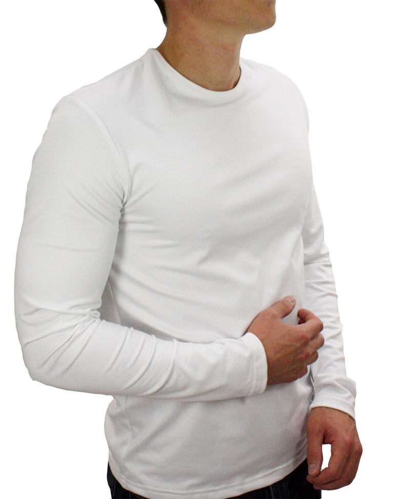 t-shirt homme manches longues col rond ZAMI blanc