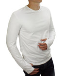 t-shirt homme manches longues col rond ZAMI blanc