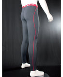 caleçon long homme coutures plates ZALON noir / rouge