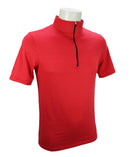 MEN'S TECHNICAL T-SHIRT SHORT SLEEVES ZIPPED COLLAR ZINCY RED