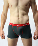 boxer homme coutures plates ZIGGY ardoise et rouge
