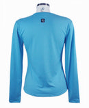 t-shirt femme manches longues col rond WAMI turquoise