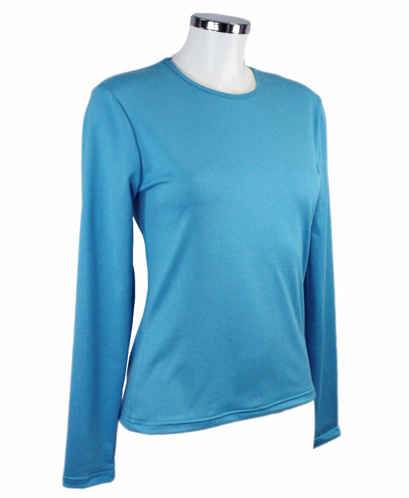 t-shirt femme manches longues col rond WAMI turquoise