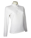 t-shirt femme manches longues col zippé WINDY blanc