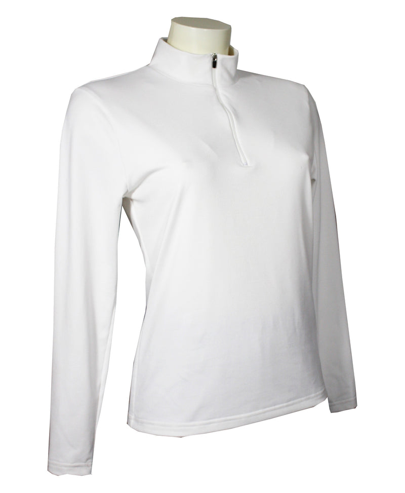 t-shirt femme manches longues col zippé WINDY blanc