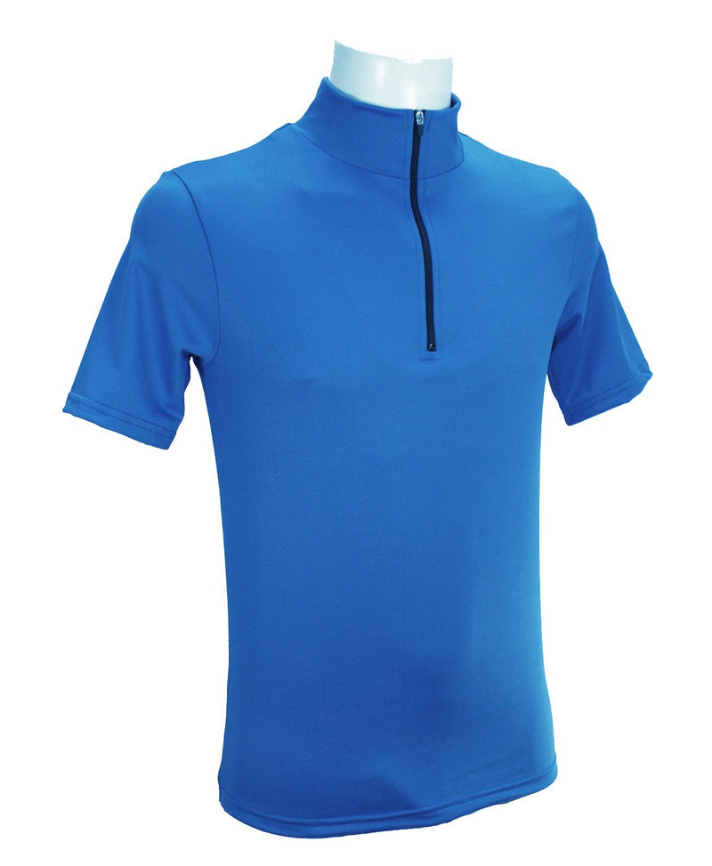 T-shirt homme manches courtes col zippé ZINCY bleu roi