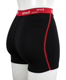 short femme coutures plates WISTE noir / rouge