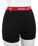 short femme coutures plates WISTE noir / rouge