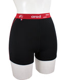 short femme coutures plates WISTE noir / rouge