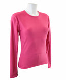 t-shirt femme manches longues col rond WAMI fuchsia