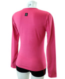 t-shirt femme manches longues col rond WAMI fuchsia