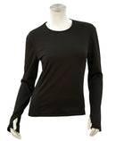 NOUVEAU t-shirt femme manches longues col rond WAMIR noir