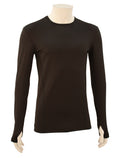 NOUVEAU T-shirt homme manches longues col rond ZAMIR Noir