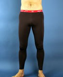 caleçon long homme thermique ZAVER anthracite / rouge